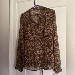 Brown and beige blouse Size XL